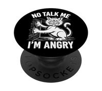 Angry Cat Mood Humor Sarcastic Pet Lover PopSockets Adhesive PopGrip
