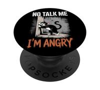Angry Cat Mood Humor Sarcastic Pet Lover PopSockets Adhesive PopGrip