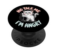 Angry Cat Mood Humor Sarcastic Pet Lover PopSockets Adhesive PopGrip