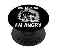 Angry Cat Mood Humor Sarcastic Pet Lover PopSockets Adhesive PopGrip