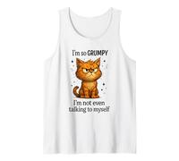 Angry Cat Not Talking to Myself Feline Design Tank Top