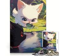 Angry Cat Playing Bubbles 1000 Teenager Pieces Jigsaw Puzzle Boost Memory Happy Idle Time Quality Cut Chic Xmas Gift (50x75cm)
