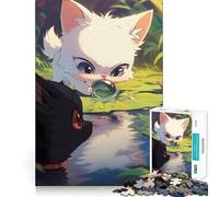 Angry Cat Playing Bubbles Jigsaw Puzzles 1000 Mental Focus Game Precision Cut Smooth Edges Meaningful Connection Building Game (38x26cm)