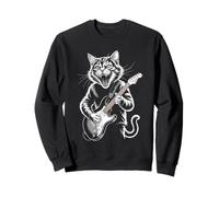 Angry Cat Playing Guitar Rock Fans And Music Lovers Sweatshirt