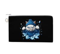 Angry Cat Portable Coin Purse Pouch Funny Zero Wallet with Zipper Lightweight Organizer Bags for Women Men