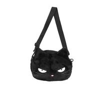 Angry Cat Purse, Women's Faux Fur Crossbody Bag, Fluffy Kitty Shoulder Handbag - Trendy Gift for Girls (Black)