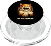 Angry Cat Rage Face Feline Mood Sarcastic Humor PopSockets PopGrip for MagSafe