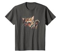 Angry Cat T-Shirt, Youth, Asphalt Grey, 3T