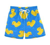 Angry Cat with Canary on Head Kids Swimming Trunks, Anti-Chafe Swim Trunks Boys 2T, Cute Ducks, 6 Years
