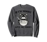 Angry Cat With Ramen Funny Moody Foodie Top Sweatshirt