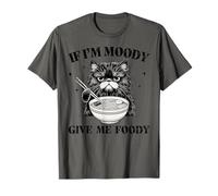 Angry Cat with Ramen Funny Moody Foodie Top T-Shirt