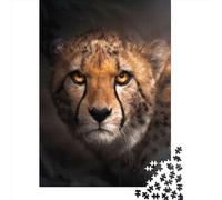 Angry Cheetah Portrait 1000 Pieces Puzzles Wooden Puzzle for Teenager Funny Jigsaw Puzzles 1000pcs (75x50cm)