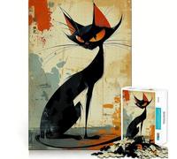 Angry Chic Cat Jigsaw Puzzles for Adults 1000 Think Boost Game Precise Interlock Structure Easy to Learn Family Enjoyment (50x75cm)