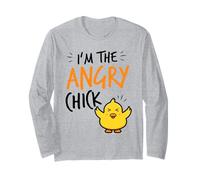 Angry Chick Easter Chick Sayings for The Easter Egg Hunt Long Sleeve T-Shirt