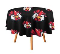 Angry Chicken Custom Table Cloth Washable Round Printed Tablecloth for Kitchen Dining Patio Picnic