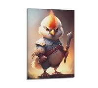 Angry Chicken Warrior Poster Poster Decorative Painting Canvas Wall Posters And Art Picture Print Modern Family Bedroom Decor Posters 24x36inch(60x90cm)