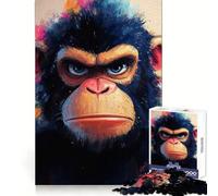 Angry Chimpanzee Portrait 1000 Piece Puzzle For Adults Cognitive Skill Casual Relaxation Solid Lock Chic Xmas Gift (38x26cm)