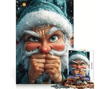 Angry Christmas Elf Funny Hard Jigsaw Puzzle for Adults 1000 Pieces Memory Enhance Time Well Spent Neat Edges (50x75cm)