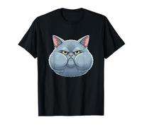Angry Chubby Cheeks Cat Funny Feline Mood T-Shirt