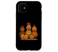 Angry Colorful Chicken Art, Crazy Chicken Family Funny Case for iPhone 11