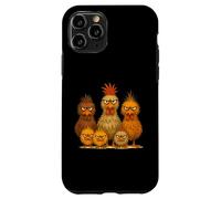 Angry Colorful Chicken Art, Crazy Chicken Family Funny Case for iPhone 11 Pro