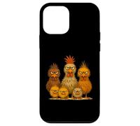 Angry Colorful Chicken Art, Crazy Chicken Family Funny Case for iPhone 12 mini
