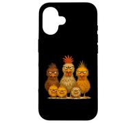 Angry Colorful Chicken Art, Crazy Chicken Family Funny Case for iPhone 16