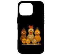 Angry Colorful Chicken Art, Crazy Chicken Family Funny Case for iPhone 16 Pro