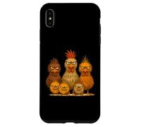 Angry Colorful Chicken Art, Crazy Chicken Family Funny Case for iPhone XS Max
