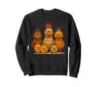 Angry Colorful Chicken Art, Crazy Chicken Family Funny Sweatshirt