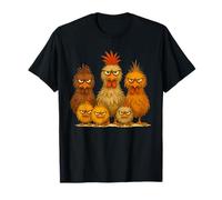 Angry Colorful Chicken Art, Crazy Chicken Family Funny T-Shirt