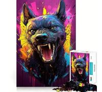 Angry Colorful Dog 1000 Pieces Puzzles for Teenagers Mind Boost Fun High Accuracy Cutting Craft Calming Mental Break Activity (38x26cm)