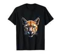 Angry Cougar Head Roaring Wild Animal Mountain Art T-Shirt
