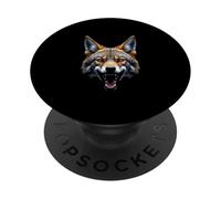Angry Coyote Head Roaring Wild Animal Desert Art PopSockets Adhesive PopGrip