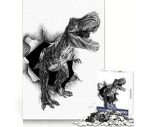 Angry Dino Jigsaw Puzzle 1000 Piece for Adults Strategic Think Peaceful Escape Precise Fit Lovely Gift (38x26cm)