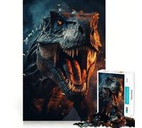 Angry Dino Puzzle for Adults 1000 Pieces Memory Play Game Firm Fit Secure Assembly Meaningful Connection Building Game (50x75cm)