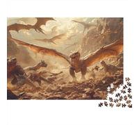 Angry Dinosaur Rätsel Für Erwachsene |Rocky Steep Hill| Familienspaß-Puzzles 1000pcs (75x50cm) Erwachsene