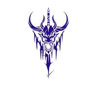 Angry Dragon Head Tattoo Silhouette with Standing Sword Engraving Decals 54.4x97cm Do not Damage The Wall Surface DarkBlue