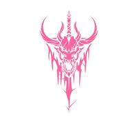 Angry Dragon Head Tattoo Silhouette with Standing Sword Engraving Stickers 34x60.6cm Multiple Size Options Pink