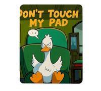 Angry Duck Don't Touch My Pad Case Compatible with IPad Pro Air6 Mini6 10 Generation 10.9 in,Funny Case with Trifold Stand + Pencil Holder Cute TPU for Boys Girls,Pad Mini6 8.3inch