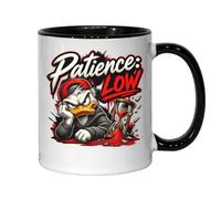 Angry Duck with Broken Hourglass Ceramic Tea Coffee Mug Black