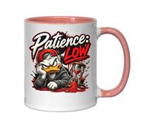 Angry Duck with Broken Hourglass Ceramic Tea Coffee Mug Pink