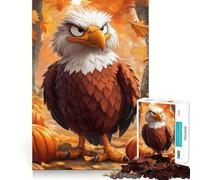 Angry Eagle Illustration Jigsaw Puzzles 1000 Mental Focus Game No Gap Tight Fitting Design Interactive Brain Challenge for Home (50x75cm)