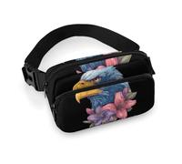 Angry Eagle1 Lily Flower Fanny Pack for Men Women Crossbody Waist Belt Bag Running Multi-Pockets