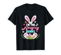 Angry Easter Bunny Costume Colorful Bunny Hunting Eggs Team T-Shirt