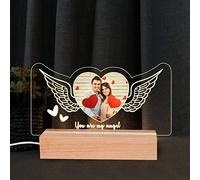 Angry Egg Boy Heart Shaped Wings Family Photo Frame Gift Personalized Lamp, Decorative Night Light, Birthday Gift, Christmas, Valentine's Day Gift