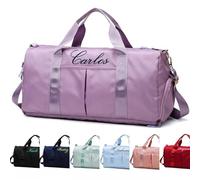 Angry Egg Boy Personalized DuffelBag, Custom Embroidered Sports Travel Duffel with Name Text Logo, Dance Weekender Overnight Bag for Women Girls