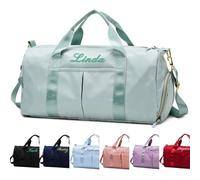 Angry Egg Boy Personalized Sport Duffel, Custom Embroidered Gym with Name Text Logo - Travel, Dance, Weekender, Overnight Bag for Women Girls