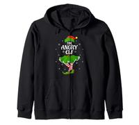 Angry Elf Christmas Family Girls Women Elf Squad Xmas Zip Hoodie