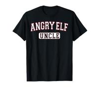 Angry Elf Uncle Christmas Family Varsity White Red Letters T-Shirt